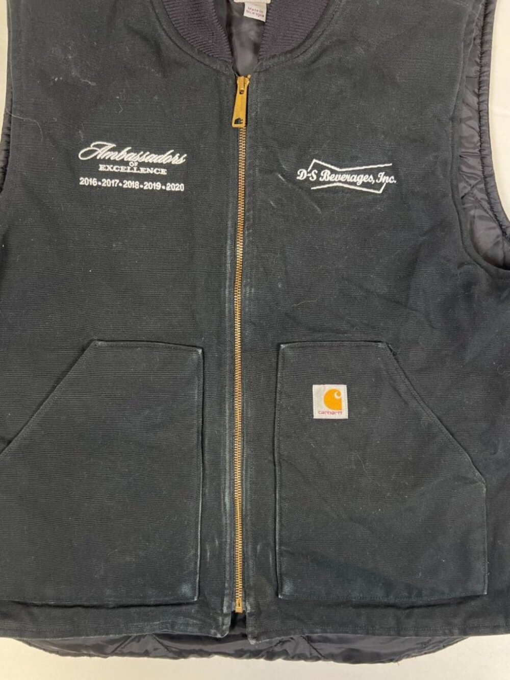 Carhartt Men L V01 Black Duck Quilt Lined Arctic Vest Workwear - Picture 6 of 8